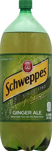 Schweppes 2 Ginger Ale Soda, Liter Bottle