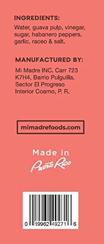 100 5 (Pack 2) Mi Madre Guava Hot Sauce, Handcrafted in Puerto Rico, Percent Natural, Ounce