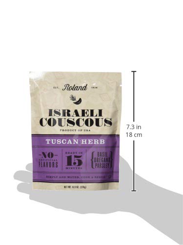 6.3-Ounce (Pack 5) Roland Foods Tuscan Herb Israeli Couscous, Sourced in the USA, Pouch