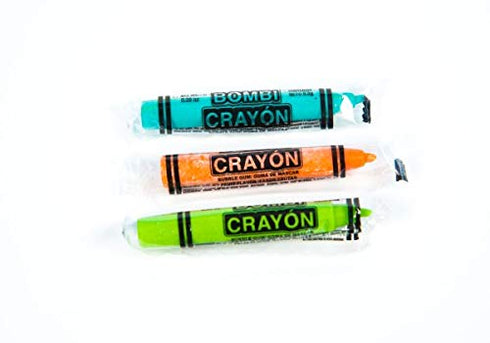 Bombi Crayon Mexican Chewing Gum, 24 Individually Sealed Packs in Box