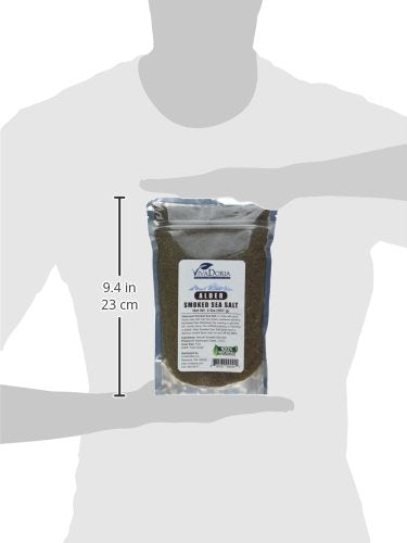 (2 lb) Viva Doria Alder Smoked Sea Salt, Alderwood Smoked Salt, Fine Grain