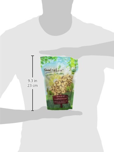 1 Food to Live - Organic Cashews, Pound Whole, Unsalted, Non-GMO, Kosher, Raw, Vegan, Bulk