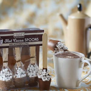 Melville Candy Delicious Hot Chocolate Spoons - Individually Wrapped Chocolate Stirrers with Marshmallows for Hot Cocoa