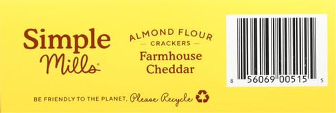 4.25 (Pack 1) Simple Mills Almond Flour Crackers, Farmhouse Cheddar - Gluten Free, Healthy Snacks, Ounce