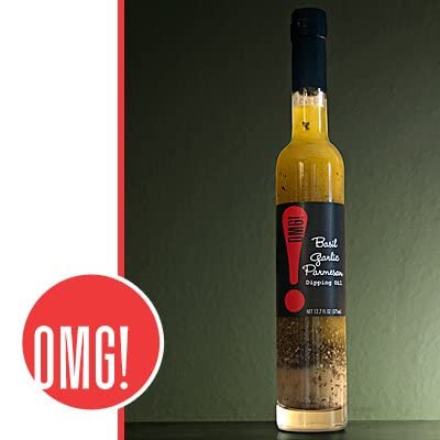 375ml/12.7oz OMG! Gourmet Basil Garlic Parmesan Dipping Oil | As found in Pike Place Market (Delicious, Perfect