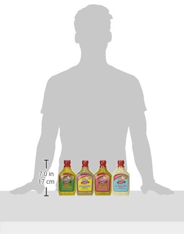 Woeber's 4 (1) (1) (1) (1) 16 Oz. Sandwich Pal Flavor Variety Bundle: Horseradish Mustard, Sweet & Spicy Mustard