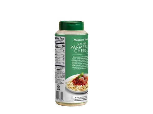 Topnotchplace 24 oz 10 Members Mark Grated Parmesan Cheese Made With Real Milk, No Artificial Colors, Aged Months