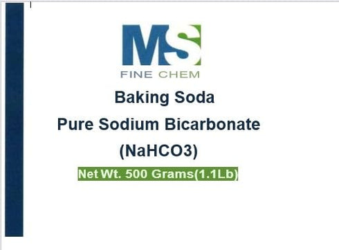 MS Finechem 500gm (1.1 lb) (NaHCO3), Original Ingredients Baking Soda Sodium Bicarbonate Always Pure, No Fillers