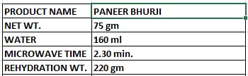 Store 75g KDI Paneer Bhurji, Ready to Eat Indian Cottage Cheese, USDA Organic, Freeze Dried, Fully Cooked