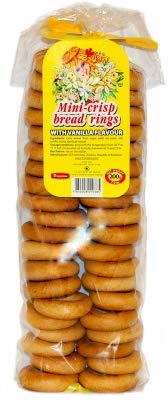 Gourmet Market Mini Sushki/Tea Bread With Vanilla (Mini-Crisp Bread Rings) Pack of 3