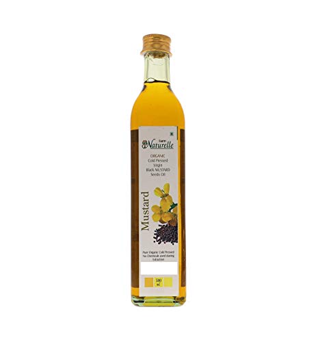 Farm Naturelle (Glass Bottles) Virgin Pressed Organic Black Mustard Seed Cooking Oil-(500ML)