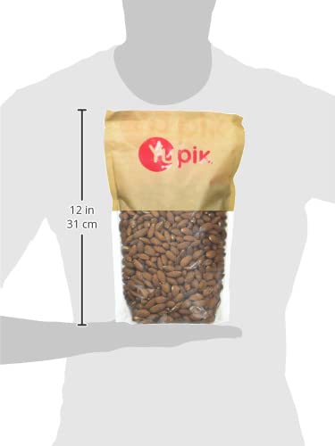 2.2 lb, Pack 1 Yupik California Raw Almonds, Small Size, Gluten-Free, Kosher, Salt-Free, Source Of Protein, Fiber, Iron