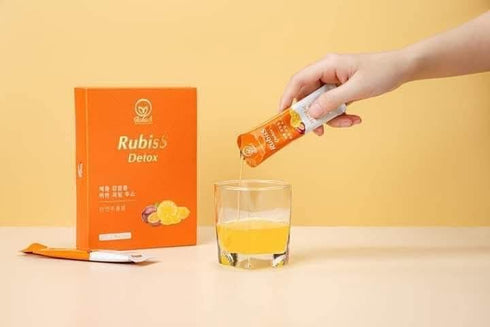 Generic 12 packets Nuoc ep Chanh Dy Rubiss Detox Fruit Drink Mix, Orange Box