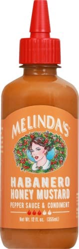 Melinda’s Habanero Honey Mustard, Gourmet Hot Sauce, 12 oz, 1 Pack