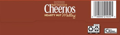 20 oz (Pack 2) Cheerios Hearty Nut Medley Breakfast Cereal, Maple Cinnamon, Made with Whole Grain, Family Size