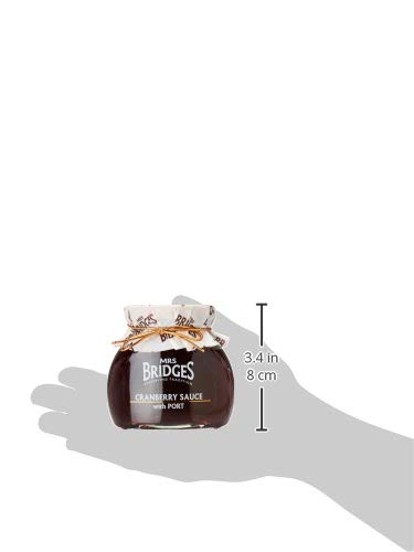 8oz (Pack 1) Mrs Bridges Cranberry Sauce with Port, Made in Scotland, Jar