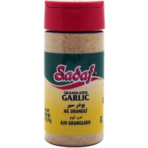 Sadaf Granulated Garlic - Garlic Powder Seasoning for Cooking - Garlic Granules Spice - Kosher & Halal - 2.8 oz Bottle with Shaker Top