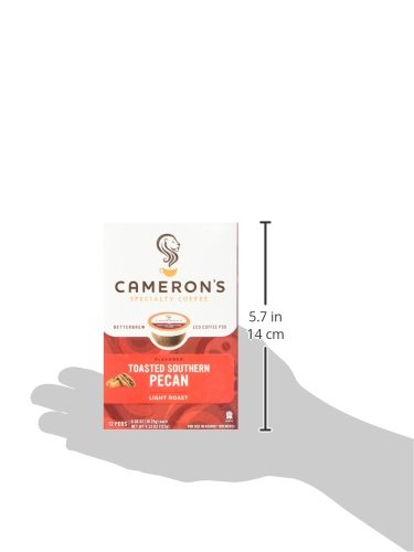 12 Count (Pack 1) Cameron's Coffee Single Serve Pods, Flavored, Toasted Southern Pecan