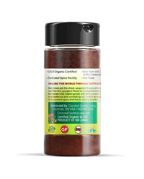Organic Cloves Spice Ground Powder, 1.59 oz in Glass Bottle, Fair Trade with E-Book