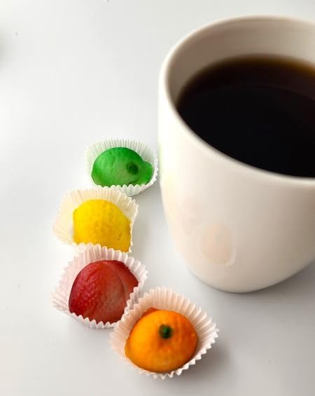 8 oz Bergen Marzipan Assorted Fruit Candy Box Gourmet Almond Paste Fruit Shapes Rich Almond Flavor, Handcrafted