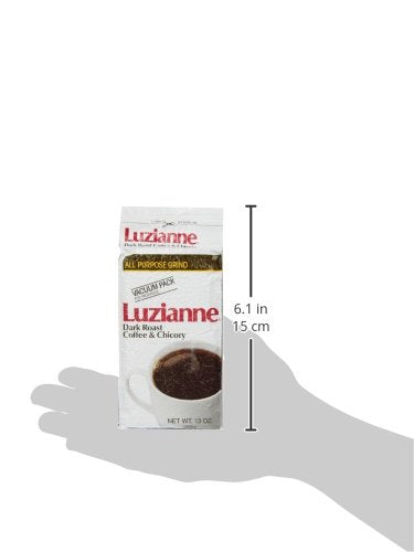 13oz (Pack 4) Luzianne Coffee & Chicory Dark Roast Ground Coffee, Bag