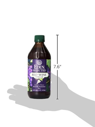 16 oz, Eden Organic Red Wine Vinegar, fl Raw, Amber Glass