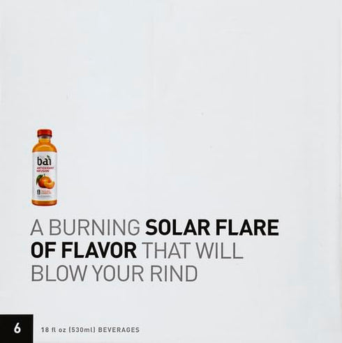 18 Oz (pack 6) Bai Flavored Water, Costa Rica Clementine, Antioxidant Infused Drinks, Fl