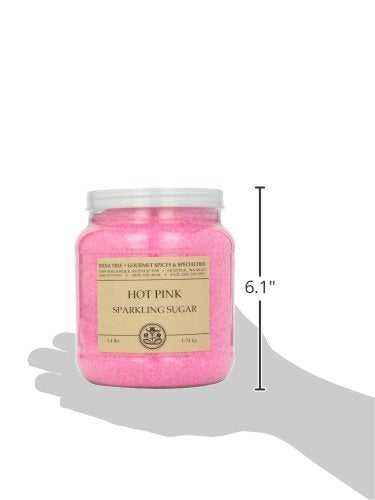 Shimmery 3.4 Lb (Pack 2) India Tree, Hot Pink Sparkling Sugar, Canister | Sugar Sprinkles for Baking and Decorating |