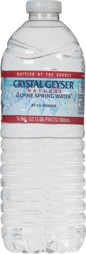 16.9oz 24-Pack Crystal Geyser Natural Alpine Spring Water, Drinking Water Bottled at the Source, Bottles