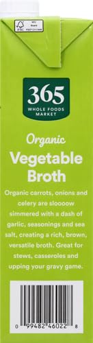365 32 Oz by Whole Foods Market, Organic Vegetable Broth, Fl