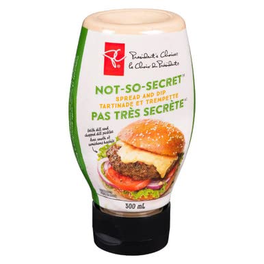 PRESIDENT'S CHOICE 300ml/10.1 oz, Not-So-Secret Spread and Dip, fl. Imported from Canada}