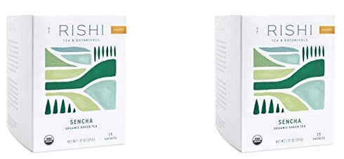 15 (Pack 2) Rishi Tea & Botanicals Sencha Organic Green Tea, sachets