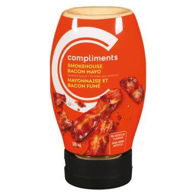 Compliments 300ml/10.1 oz., Smokehouse Bacon Mayo, (Imported from Canada)