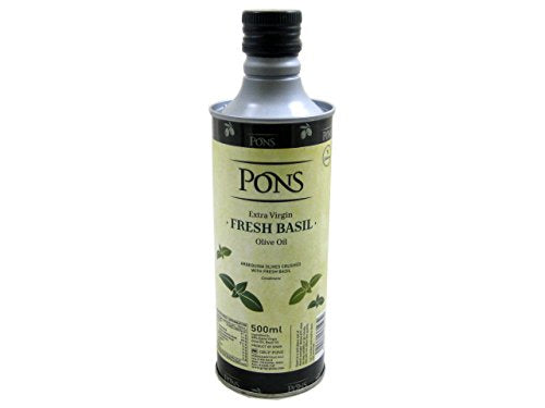 Culinary Arbequina Extra Virgin Olive Oil with Fresh Basil by Pons