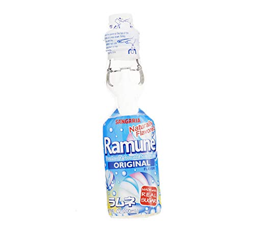 Ramune Japanese Marble Soda Original Flavor, 6 Bottles