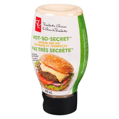 PRESIDENT'S CHOICE 300ml/10.1 oz, Not-So-Secret Spread and Dip, fl. Imported from Canada}