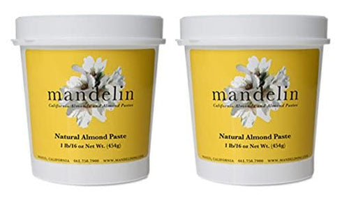 MANDELIN CALIFORNIA ALMONDS AND ALMOND PASTES 66% 34% (2 lb) Mandelin Premium Almond Paste: No Sugar Added, Almonds