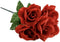 Generic Floral Garden 5-Stem Red and Velvety Blooming Roses, 14 in.