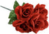 Generic 5-Stem 14 (2) Floral Garden Red and White Velvety Roses, in.