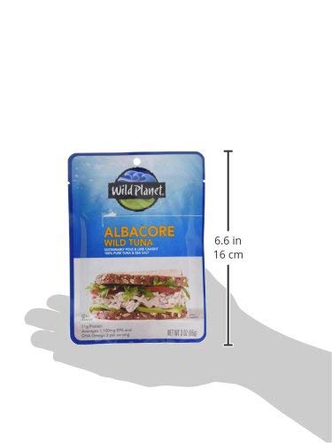 Wild Planet Wild Albacore Tuna, Sea Salt, Sustainably Wild-Caught, 3 Ounce Pouch (Pack of 1)