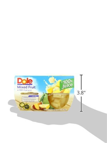 100% 4oz 24 Dole Fruit Bowls Mixed Fruit in Juice Snacks, Total Cups, Gluten & Dairy Free, Bulk Lunch Snacks for Kids