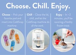 pack 12 ColdSnap Salted Caramel Ice Cream Pods Creamy, Sweet & Salty Single-Serve Dessert Made in Minutes No Prep, No