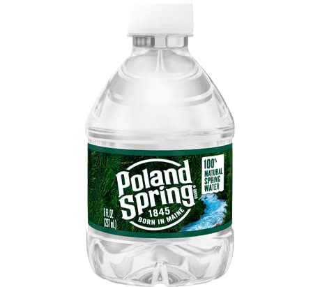 Macouba 24 Pack 8 oz Poland Spring Water Bottles - Small Mini Bottles - Poland Spring Bottled Water