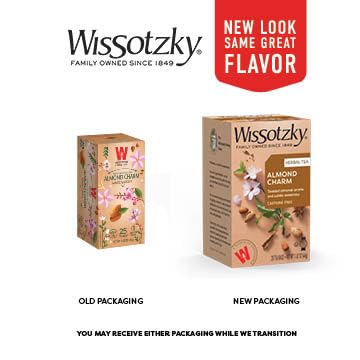(6 Pack 120 Wissotzky Almond Charm Herbal Tea Bags - Tea Bags) | Caffeine Free | AKA Chemdat Hashaked | Delicious Aroma