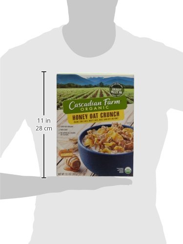 13.5 oz (Pack 5) Cascadian Farm Honey Oat Crunch Organic Cereal, Made with Whole Grain