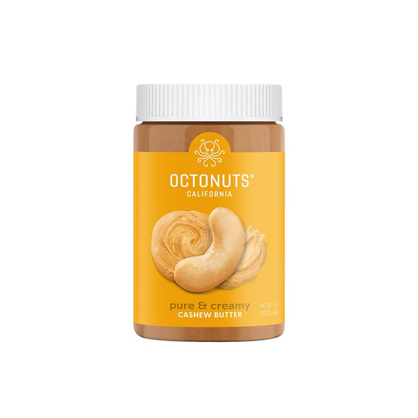 Octonuts Creamy Cashew Butter, 16 oz Jar, No Added Salt, Sugar or