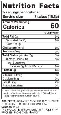 Kim's Magic pop 6 15 Freshly Popped Rice Cakes | Vegan | Whole Wheat Flavor | Bags | Cakes per Bag | Low Carb, Sugar