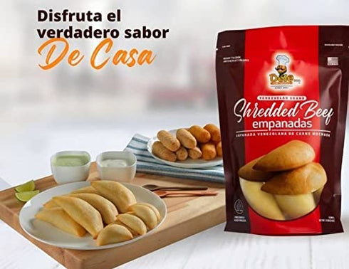 1 oz (24 Frozen DELE FOOD Shredded Beef Mini Empanadas, Units) Gluten-Free Appetizer with Cornmeal Dough and Shredded