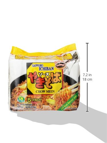 5 Count, 18 (Pack 6) Sapporo Ichiban Chow Mein Yakisoba, Ounce