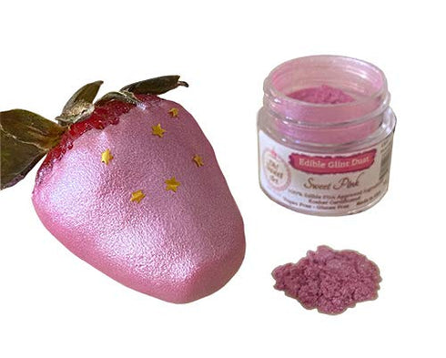 Edible Glint Dust Sweet Pink, 4 Gram Jar, Food Grade Luster Dust, MADE IN USA